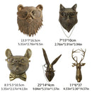 Bronzed Resin Animal Head Sculpture with Glasses Bear Statue Wall Decor  3D Animal Home Halloween Decor