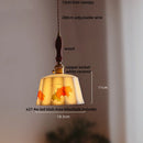 DecorBites™ Brown Wood LED Pendant Light - Nordic Modern White Ceramic Hanging Lamp