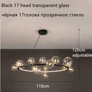 DecorBites™ Glass Ball LED Chandelier: Modern Nordic Style for Living, Dining, Kitchen, Study