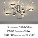 DecorBites™ LED Chandelier: Modern Smart Remote Ceiling Light for Living Room Bedroom Dining Kitchen