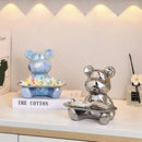 DecorBites™ Geometric Bear Piggy Bank Key Tray Cosmetic Bookshelf Statue & Storage Box