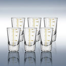 DecorBites™ Glass Spirit Set - Graduated Line Brandy Cups, Transparent Liquor Drinking Glasses