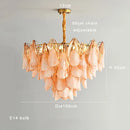 DecorBites™ Gold Chrome Dimmable Amber Glass Petal Chandelier – French Design Luxury Hanglamp