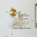 DecorBites™ Clear Glass LED Wall Sconce with Pull Chain, Rotating Copper Socket