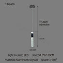 DecorBites™ Cylindrical Crystal Chandelier: Modern Villa Living Room Lamp for Stylish Interiors.