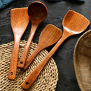 DecorBites™ 4-Piece Wooden Kitchen Utensil Set | Nonstick Cooking Tools