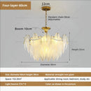 DecorBites™ Cream Wind Feather Pearl Crystal Chandelier for Luxury Living Room and Bedroom