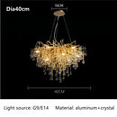 Modern gold crystal luxury ceiling chandelier for dining room