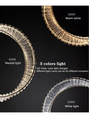 DecorBites™ DNA Spiral Crystal Chandelier LED Ring Design for Luxury Living Room
