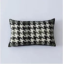 DecorBites™ Houndstooth Cushion Cover 30x50cm Black and White Bow Waist Pillow Case
