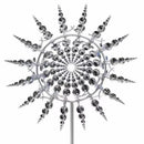 New Unique and Magical Metal Windmill 3D Wind Powered Kinetic Sculpture Lawn Metal Wind Solar Spinners Yard and Garden Decor