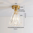 DecorBites™ Glass Grid LED Ceiling Lamp: Luxury Crystal Nordic Copper Ceiling Lights