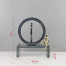 DecorBites™ Geometric Crystal Rings Golden Man Ornament Glass Figurines Home Decor