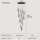 DecorBites™ Gold Crystal Stairs Chandelier Luxe LED Pendant Light Luxury Indoor Lighting