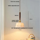 DecorBites™ Ceramic Walnut Wood Pendant Light Fixture - Adjustable LED Lamparas for Study Aisle