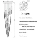 DecorBites™ Crystal LED Chandelier: Stylish Lighting for Staircase & Living Room