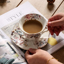 DecorBites™ Lace Edge Ceramic Tea Cup & Saucer Set for Dining & Coffee Table