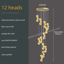 DecorBites™ Gold Crystal Chandeliers LED Pendant Lamp for Modern Living Spaces