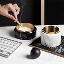 DecorBites™ Gold Plated Marble Texture Ashtray - Smoking Accessories Weed Tray