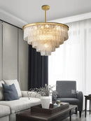DecorBites™ Crystal LED Chandelier: Minimalist Luxury Lighting for Dinning Table