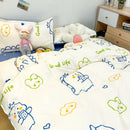 Navy blue and white daisy cartoon printed bedding set bedroom