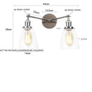 DecorBites™ 2 Head LED Wall Lamps Iron Glass Bedroom Stair Light Fixtures
