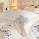 DecorBites™ Cotton King Size Embroidery Bedding Set: Soft Comforter Set with Double Duvet Cover & Sheet
