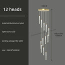 DecorBites™ Golden LED Crystal Chandelier for Living Room Staircase