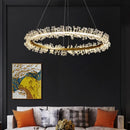 DecorBites™ Crystal Gold Ring LED Chandelier for Home Decoration Luxurious Living Room Dining Bedroom