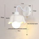 DecorBites™ Glass Iron LED Wall Sconce Pull Chain Switch Stair Light Fixture for Bedroom