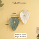 Sage Green and Natural Macrame Leaf Wall Hanging Set
