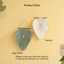 Sage Green and Natural Macrame Leaf Wall Hanging Set