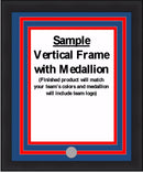 NHL Hockey Photo Picture Frame Kit - Chicago Blackhawks (Red Matting, Gold Trim)
