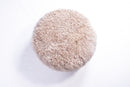 Sand Curly Goatskin Round Ottoman