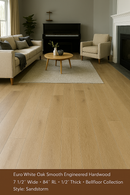 Engineered Wood 7 1/2" Wide, 84" RL, 1/2" Thick  Euro White Oak Smooth Floors - Bellfloor Collection
