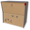RetroBox Locking Small Package Wall Mounted Mailbox in TEXTURED GRAY METALLIC