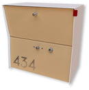 RetroBox Locking Small Package Wall Mounted Mailbox in White