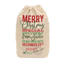 Merry Christmas Cotton Canvas Santa Sack