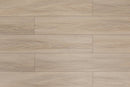 WPC Vinyl Rigid Core 7" Width 60" RL, 9.5mm Thick, 1.5mm IXPE Satin Beige Domaine Floors - Mazzia Collection plank view