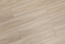 WPC Vinyl Rigid Core 7" Width 60" RL, 9.5mm Thick, 1.5mm IXPE Satin Beige Domaine Floors - Mazzia Collection angle view