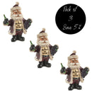 Santa Wine Bottle and Grapes Ornament | Pack of 3 | Bert Anderson Collection