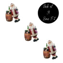 Santa with Wine Barrel Ornament | Pack of 3 | Bert Anderson Collection