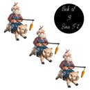 Santa With Pig Ornament | Pack of 3 | Bert Anderson Collection