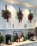 Traditional Red Mini Cedar Cabinet Wreaths with Ribbon - Ship by 10/30/2026