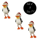 Dangly Penguin With Santa Hat Ornament | Pack of 3 | Bert Anderson Collection