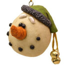Large Snowman Head with Green Hat Ornament | Pack of 3 | Bert Anderson Collection