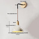 DecorBites™ Cement Wood Wall Light Pull Chain Switch Adjustable Socket Nordic Modern Provencal