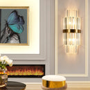 DecorBites™ Gold Crystal Wall Lights: Elegant LED Sconce for Bedroom, Living Room & Bathroom