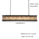 DecorBites™ Crystal Rectangle Chandelier: Classic Retro Nordic Ceiling Hanglamp for Dining Room.
