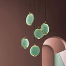 DecorBites™ Clear Pink Glass Horo Pendant Light LED for Loft Bar Art Deco Kitchen